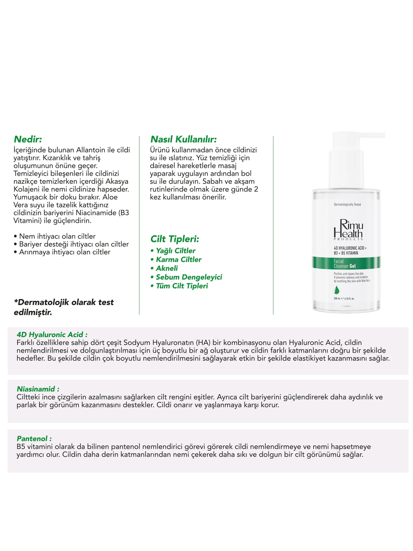 Yağlı & Karma Cilt Tipleri İçin Bariyer Onarıcı ve Nemlendirici Etkili Yüz Temizleme Jeli 200 ml