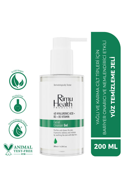 Yağlı & Karma Cilt Tipleri İçin Bariyer Onarıcı ve Nemlendirici Etkili Yüz Temizleme Jeli 200 ml