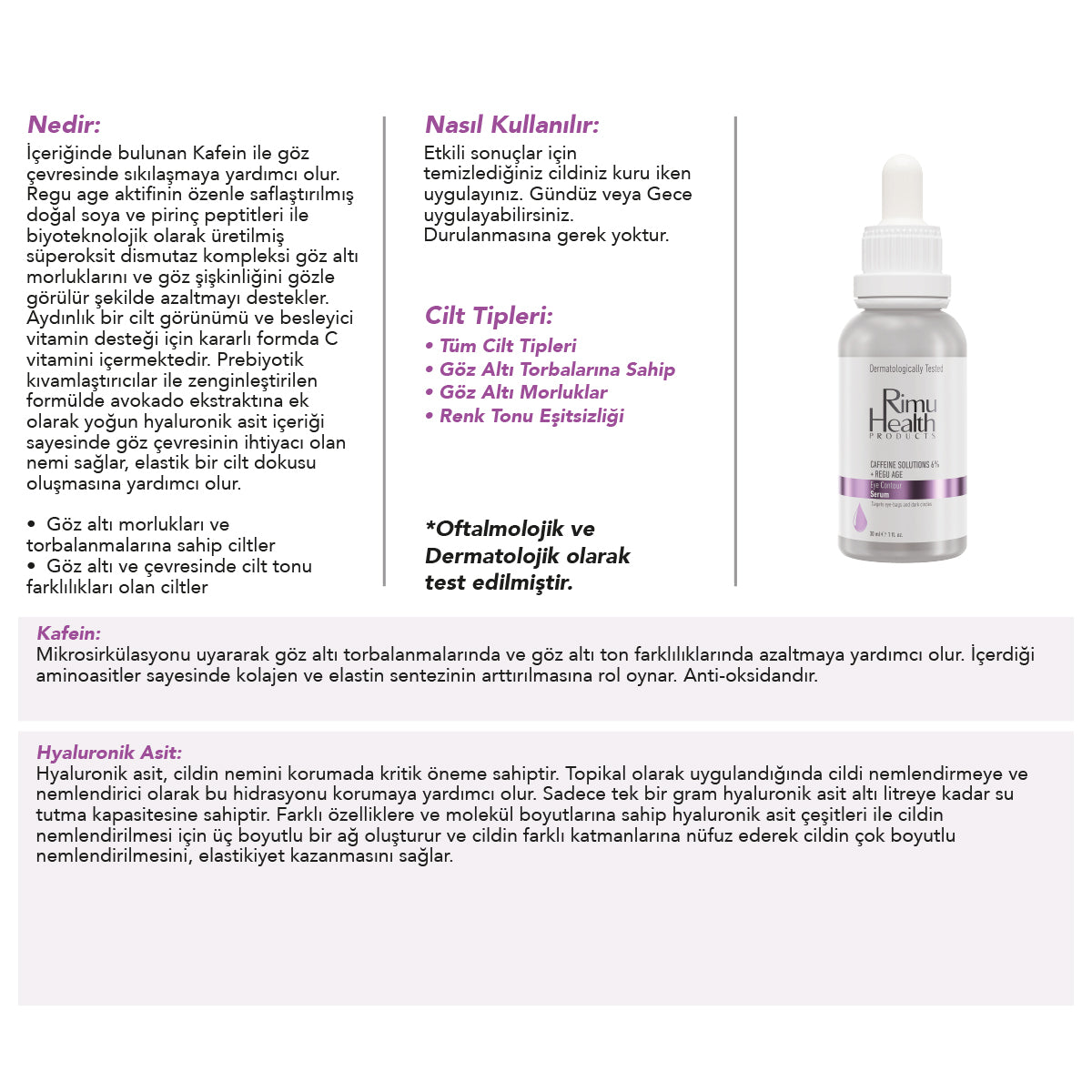 Göz Altı Aydınlatıcı Ve Kırışıklık Karşıtı Bakım Serumu 30 ml