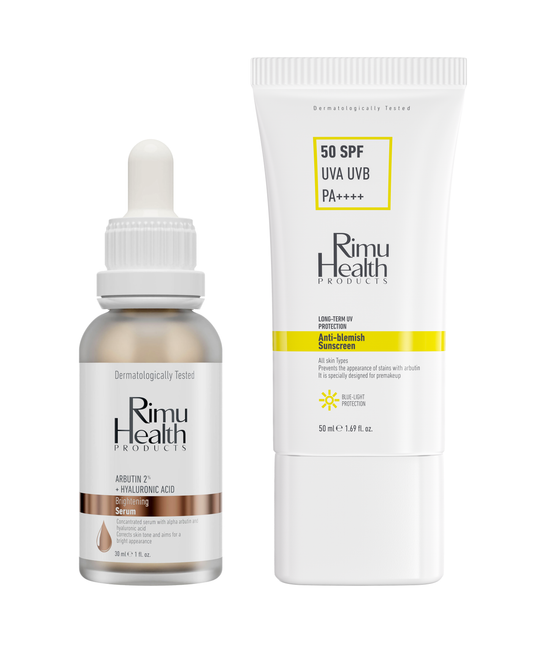 Lekeli Ciltler İçin Cilt Tonu Eşitleyici Serum ve Güneş Kremi Seti